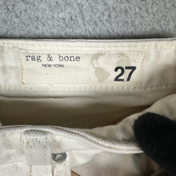 Rag & Bone Nina High-Rise Ankle Cigarette Jeans Off White Cream Size 27 Classic - Picture 2 of 9